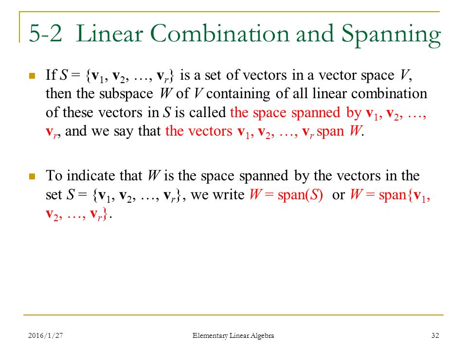 Linear combinations and span